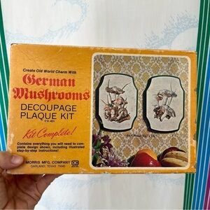 VINTAGE German mushroom decoupage kit craft art